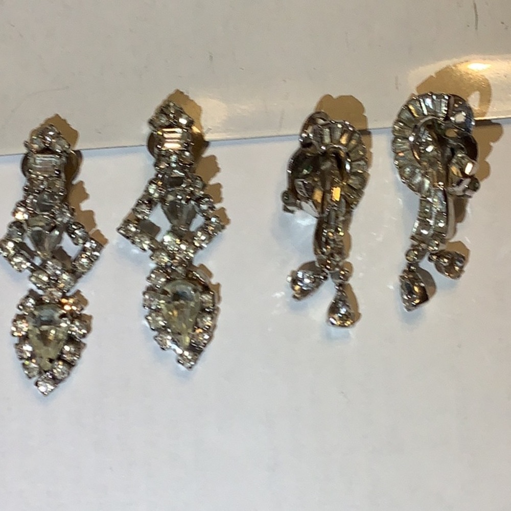 Vintage Rhinestone Clip-ons - Picture 3 of 5